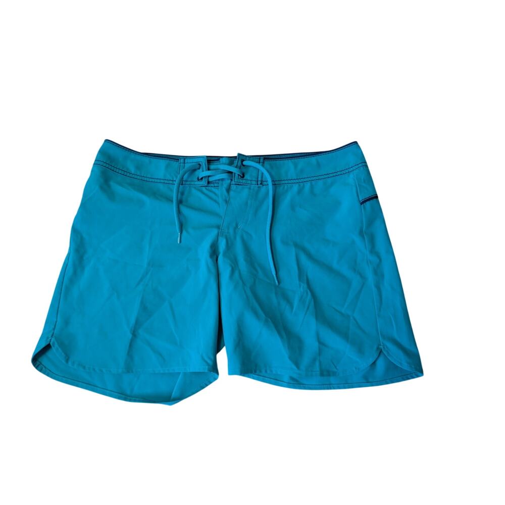 Carve Designs Women's Teal Blue Board Shorts Lace Up Swim Surf Shorts Size S